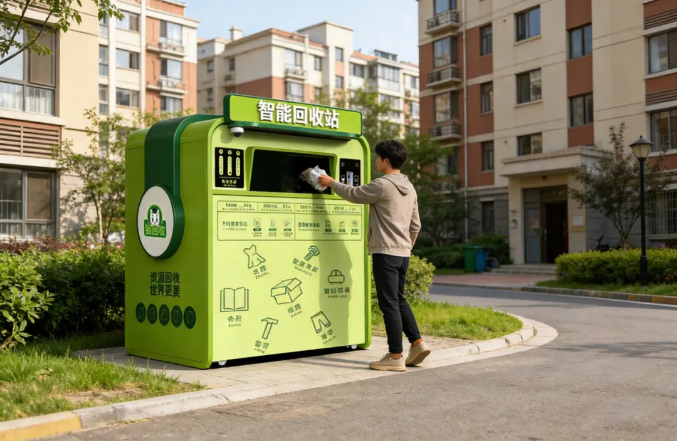 貓先生智能廢品回收箱,再生資源收集柜,小區垃圾回收站生產廠家